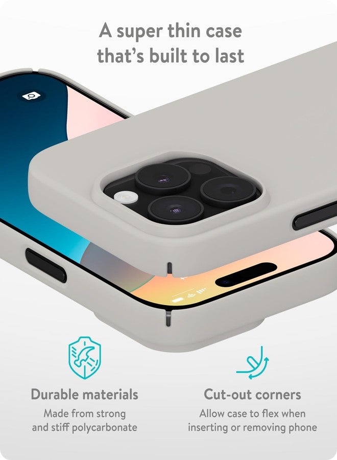 ماوس جراب Mous لهاتف iPhone 16 Pro، نحيف ومتوافق مع MagSafe - فائق النحافة 2.0 - غطاء هاتف مغناطيسي - لون حجري - Image 3