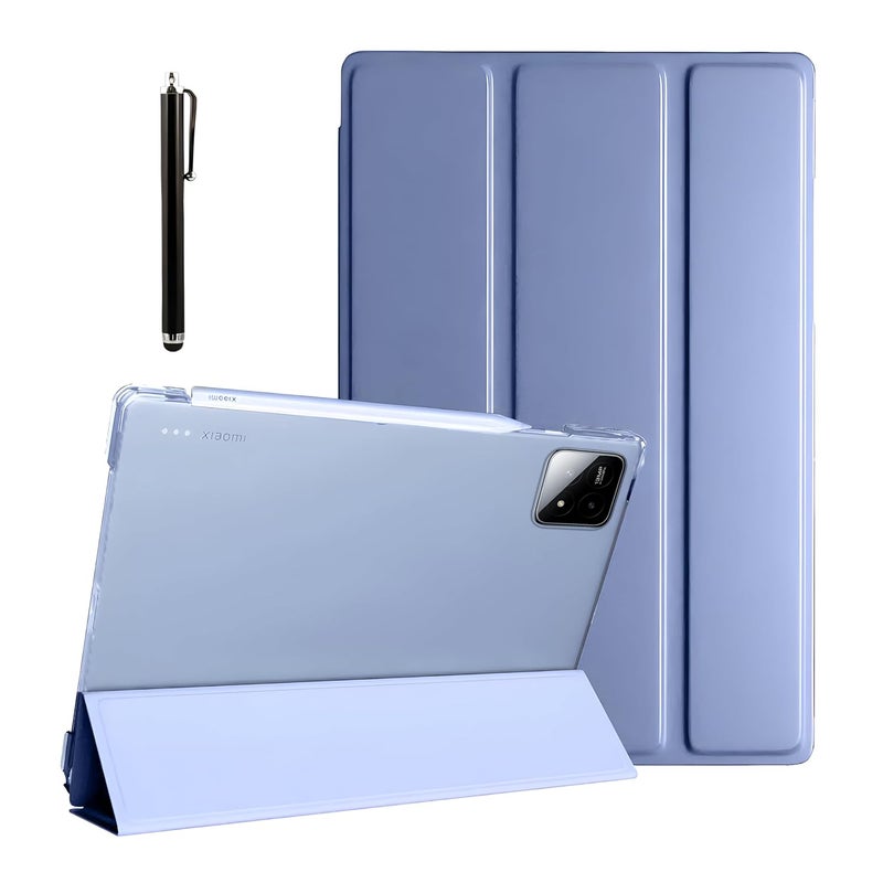 ProElite غطاء لجهاز Xiaomi Mi Pad 7/7 Pro مقاس 11.2 بوصة، غطاء قابل للطي لجهاز Xiaomi Mi Pad 7/7 Pro مقاس 11.2 بوصة. مع ظهر شفاف وقلم ستايلس [دعم النوم التلقائي والاستيقاظ]، لافندر - Image 1