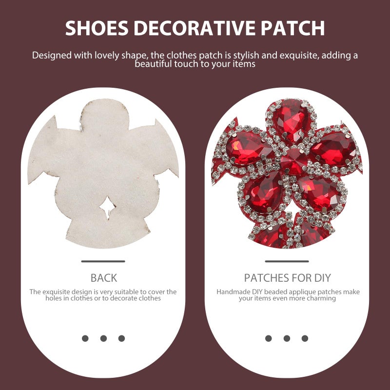 Red Marquise Crystal Iron On Patch For Clothing DIY Wedding Attire Accessories - Image 4