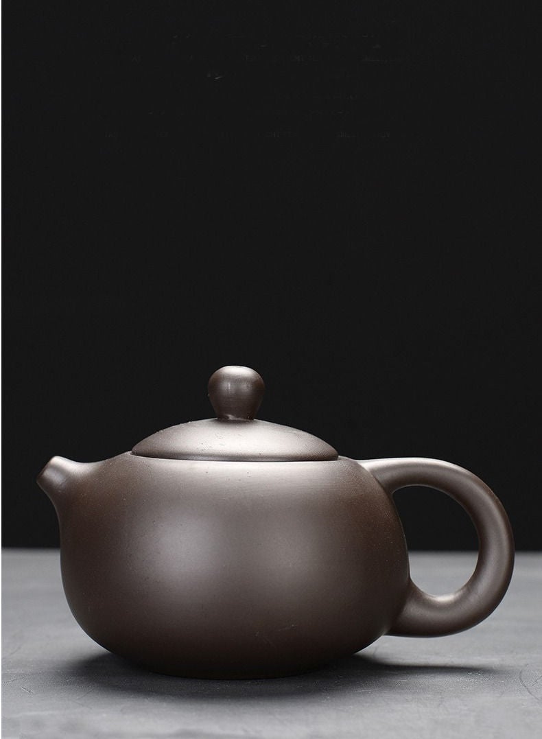 8-Piece Purple Sand Travel Tea Set Portable Tea Cup-Dark Brown