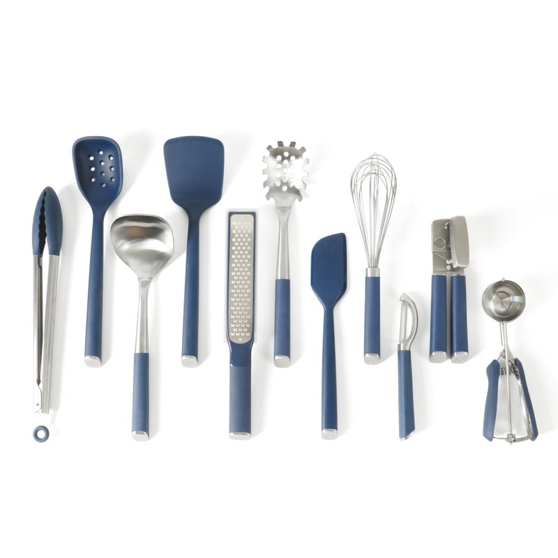 Calphalon Edge 11 Piece Stainless Steel Kitchen Tools and Gadgets Set- Navy Blue - Image 1