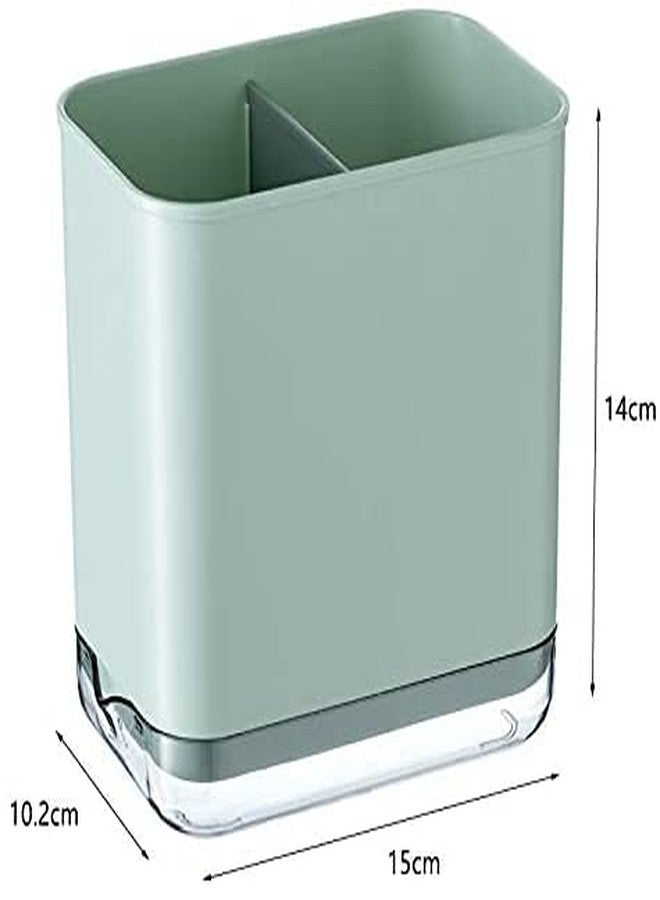 UNIQUE CART® Multifunctional Spoon Fork Chopstick Storage Holder Box Double Layer Cutlery Drain Rack Organizer Racks for Kitchen (Green) - Image 2