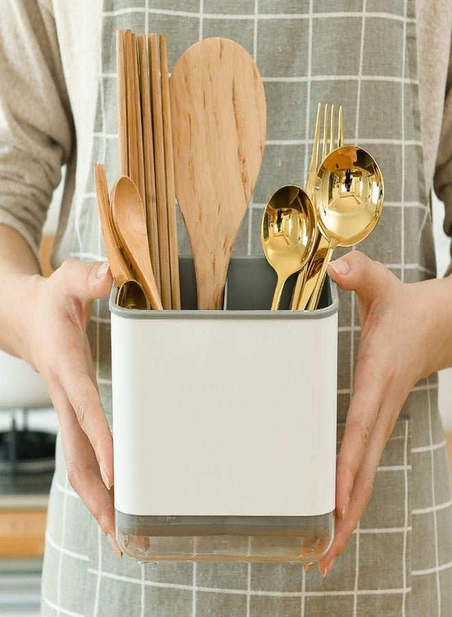UNIQUE CART® Multifunctional Spoon Fork Chopstick Storage Holder Box Double Layer Cutlery Drain Rack Organizer Racks for Kitchen (Green) - Image 5