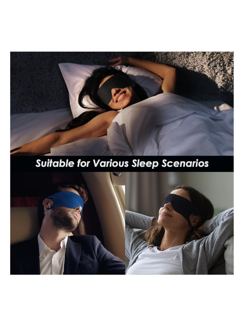 SYOSI - 3pc Over-The-Ear Sleeping Mask Set with Ear Loops - Ultra-Soft Lightweight Eye Mask for Men, Women, Couples - Ideal for Travel, Yoga, Nap - Includes Earplugs - Image 1