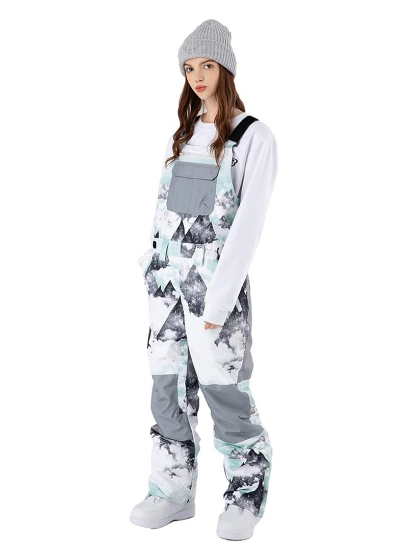 SEARIPE Women and Mens Snow Bibs Adjustable Overalls Pants Wear-resistant Bib Hiking Climbing Insulated Ski Pants(LvSF,XS) - Image 1