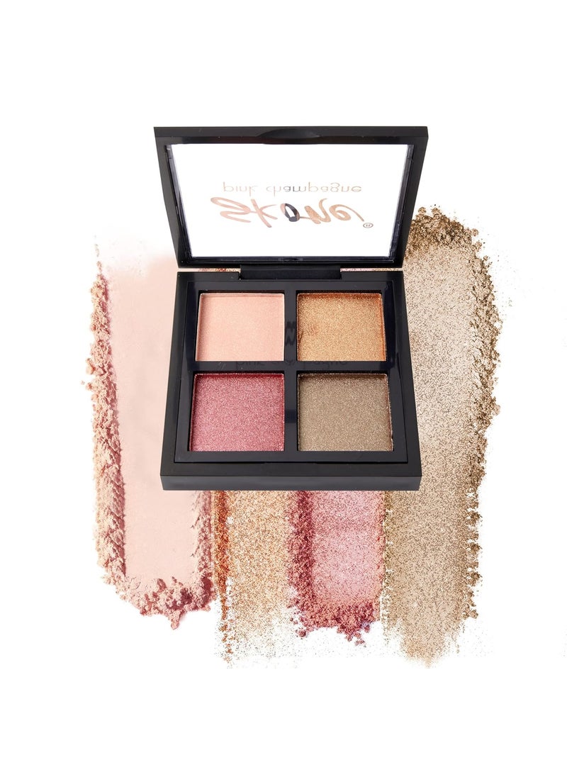 SKONE Skone Pink Champagne Eyeshadow Quad - Smokey Eye Makeup, Shimmery Shades of Champagne, Powder Form, Female Targeted, 20g 