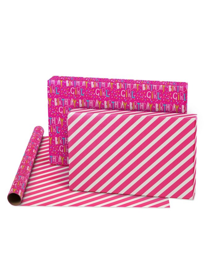 American Greetings Reversible Birthday Wrapping Paper Stars Polka Dots And Balloons (3 Pack 120 Sq. Ft)  - Image 4