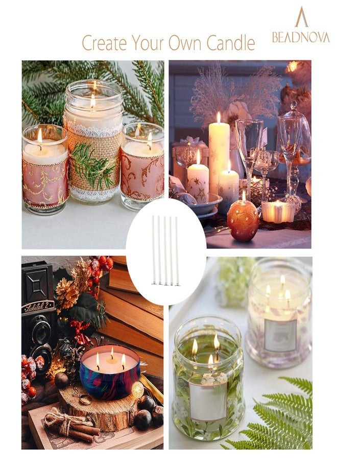 BEADNOVA Candle Wicks 6 Inch 200pcs Large Cotton Wicks String for Candle Making Supplies - Image 4