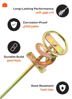 LAWAZIM Long Metal Paddle Paint Mixer -60mm-Heavy-Duty Industrial Mixer with Power Drill Compatibility for Paint Resin Mud and Liquid Mixing - for Construction Home Improvement Automotive Applications  - Image 3