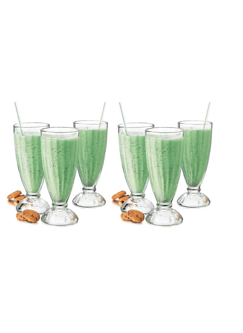 Goldfinch GOLDFINCH Falooda Glass Set IceCream Glass Juice Water Glass with Our Stylish Milkshake Smoothie Dessert Glass American Diner Style Fountain Long Tall Smoothie Fruit Juice Glass Multicolor Pack Of 6  - Image 2