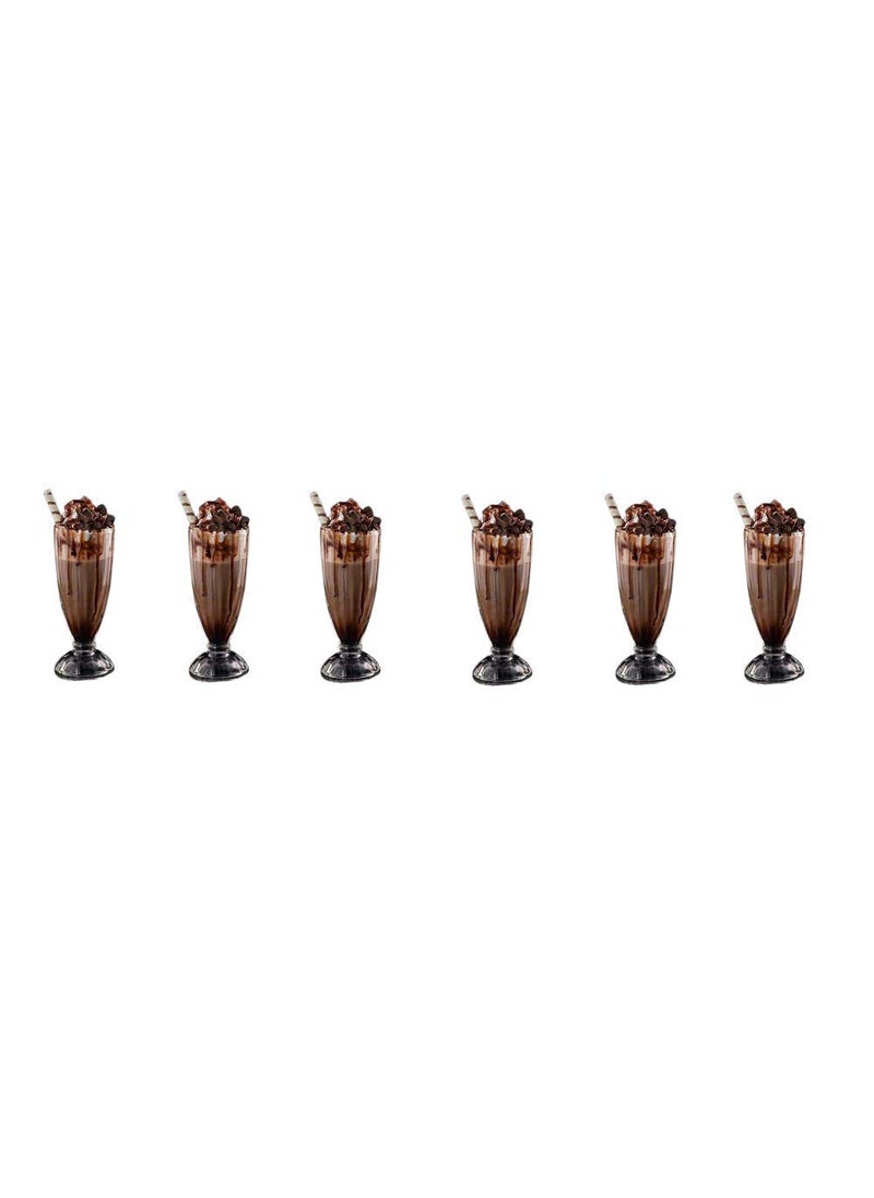 Goldfinch GOLDFINCH Falooda Glass Set IceCream Glass Juice Water Glass with Our Stylish Milkshake Smoothie Dessert Glass American Diner Style Fountain Long Tall Smoothie Fruit Juice Glass Multicolor Pack Of 6  - Image 3