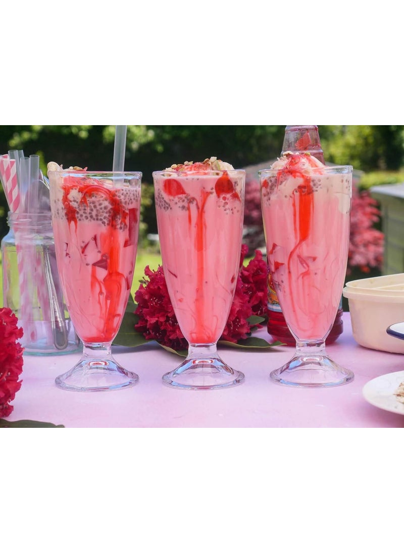 Goldfinch GOLDFINCH Falooda Glass Set IceCream Glass Juice Water Glass with Our Stylish Milkshake Smoothie Dessert Glass American Diner Style Fountain Long Tall Smoothie Fruit Juice Glass Multicolor Pack Of 6  - Image 5