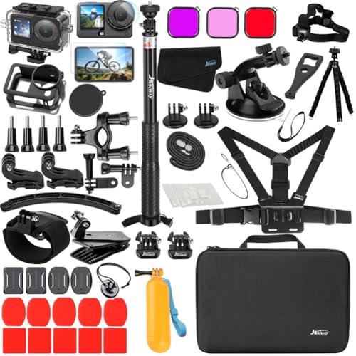 Husiway Accessories Kit for DJI Osmo Action 6 Waterproof Case Diving Housing Silicone Case Glass Screen Protector Film Whole Bundle 60D - Image 1