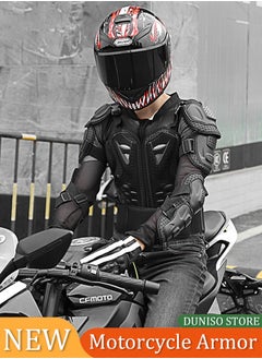 DUNISO Motorbike Protective Jacket with Chest Back Spine Armor ,Anti Wrestling Armoured Moto Clothing For ATV Motocross,Mountain Bike,Black,XL  - Image 2