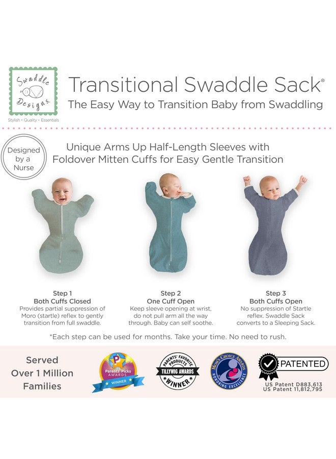 SwaddleDesigns SwaddleDesigns Transitional Swaddle Sack with Arms Up Half-Length Sleeves and Mitten Cuffs, Small, 0-3 Months, 6-14 lbs, Watercolor Mountains & Trees (Arms Up Swaddle, Transition Swaddle Sleep Sack)  - Image 4