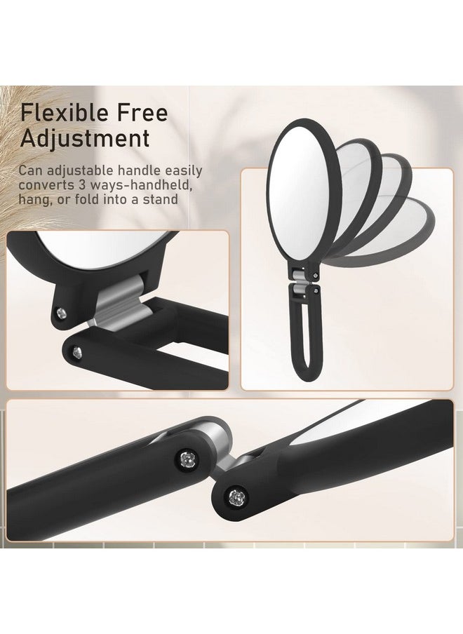 CLSEVXY CLSEVXY Magnifying Handheld Mirror Double Sided, 1X 15X Magnification Hand Mirror, Travel Folding Held Adjustable Rotation Pedestal Makeup Desk Vanity  - Image 4
