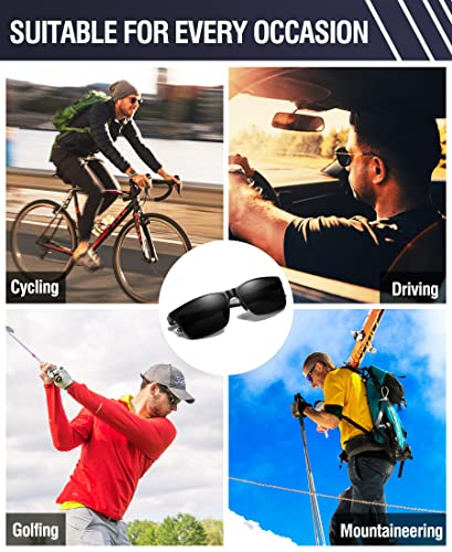 DUCO Mens Sunglasses Polarized Rectangle Sunglass for Men Lightweight Carbon Fiber UV400 Protection 8206 - Image 5