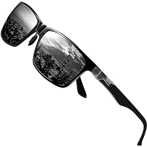 DUCO Mens Sunglasses Polarized Rectangle Sunglass for Men Lightweight Carbon Fiber UV400 Protection 8206 - Image 1