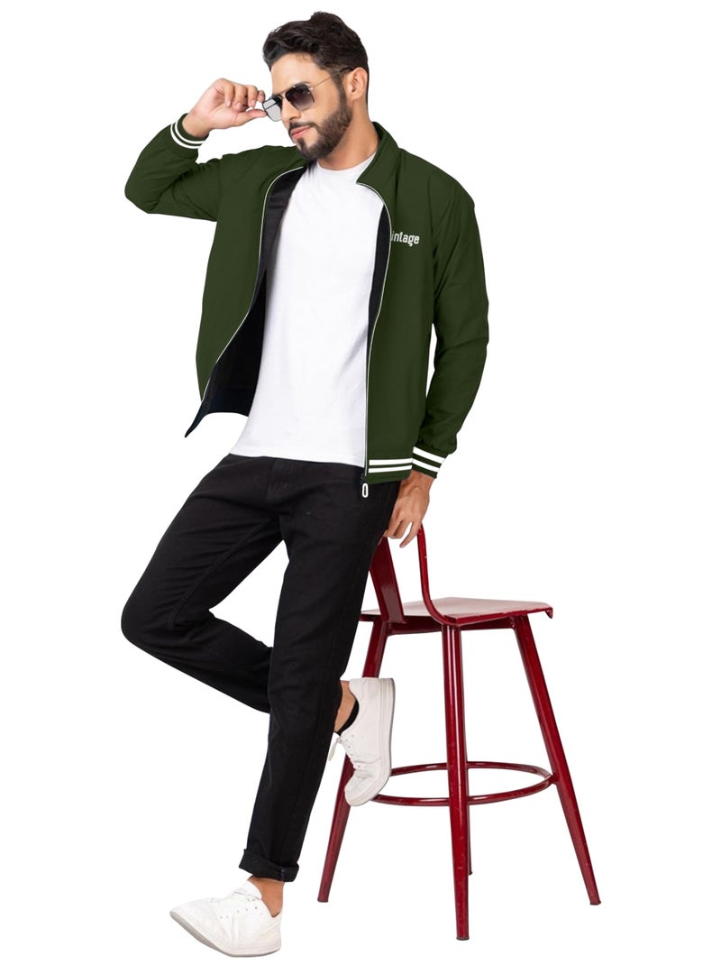 FTX Men Solid Full Sleeve Green Color Regular Fit Windcheater Casual Jacket - Image 4