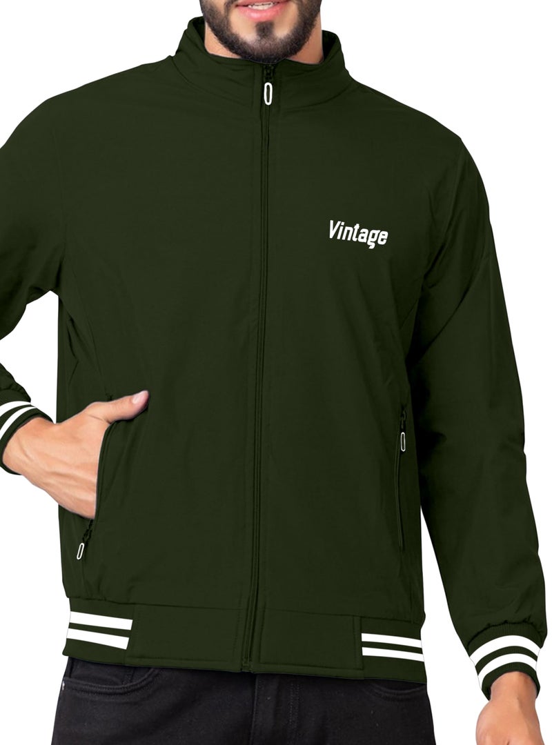 FTX Men Solid Full Sleeve Green Color Regular Fit Windcheater Casual Jacket - Image 3
