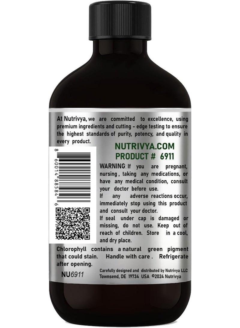 Nutrivya Liquid Chlorophyll, Natural Peppermint Flavor, 100 mg per Serving, 15.22 fl oz (450 mL) | Dietary Supplement - Image 3