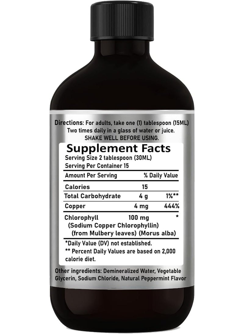 Nutrivya Liquid Chlorophyll, Natural Peppermint Flavor, 100 mg per Serving, 15.22 fl oz (450 mL) | Dietary Supplement - Image 2