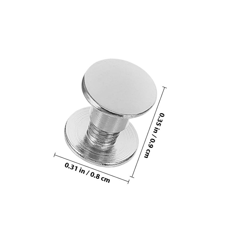 WOONEKY 50pcs M4x7mm Silver Book Rivets Screws Binding Screws for DIY Album Scrapbook Craft Copper-Plated Flat Head for Recipe Binders - Image 2