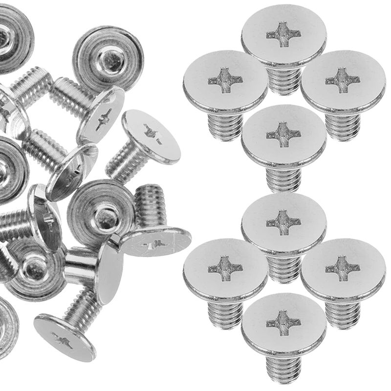WOONEKY 50pcs M4x7mm Silver Book Rivets Screws Binding Screws for DIY Album Scrapbook Craft Copper-Plated Flat Head for Recipe Binders - Image 1