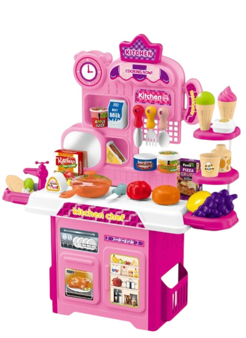 Toy Box - 53Pcs Modern Kitchen Set With Food Accessories  Toy For Kids - Image 1