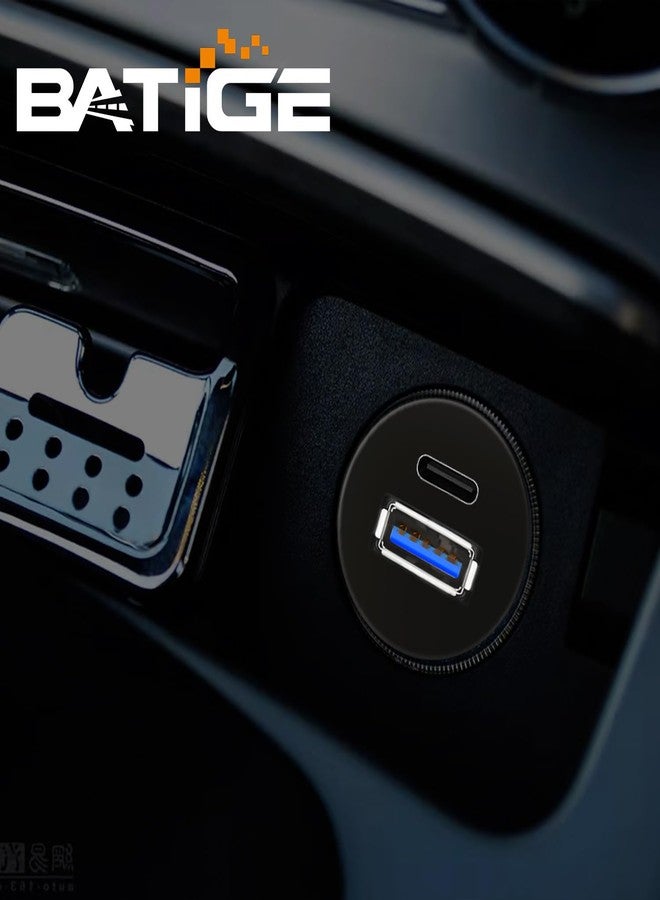 BATIGE USB 3.0 Male to USB 3.0 & Type-C 3.0 Female Car Flush Mount Cable 1ft for Extension and Data Transmission Compatible with Laptop, PC, Hard Drive 30CM - Image 3