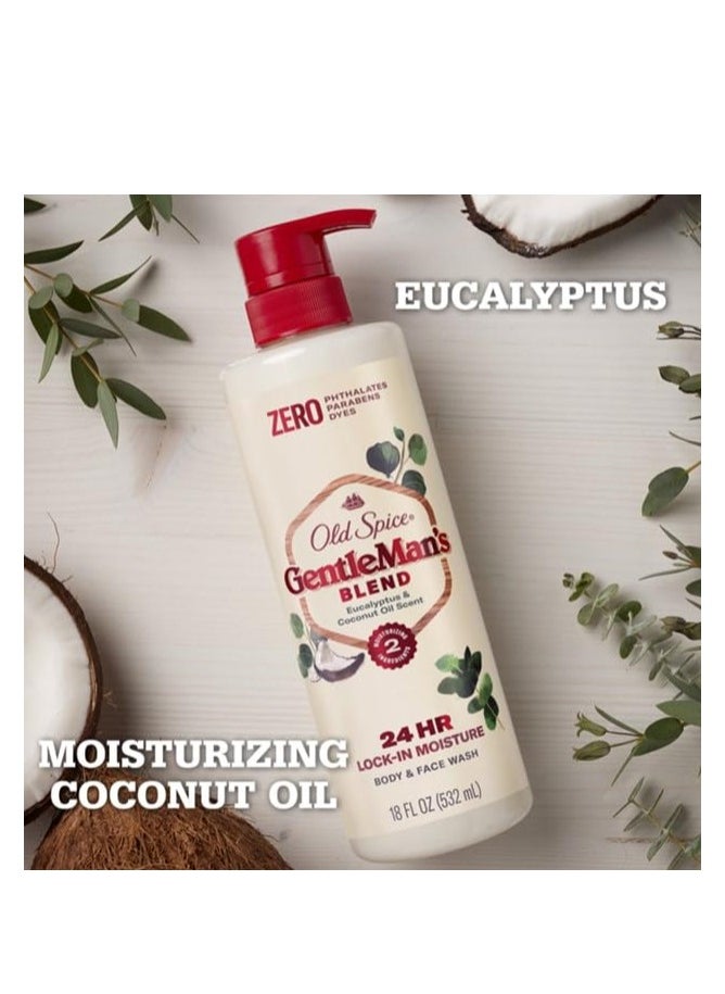 Zero Old Spice Men's Body Wash GentleMan's Blend Eucalyptus and Coconut Oil, 18 oz (Pack of 4)  - Image 2