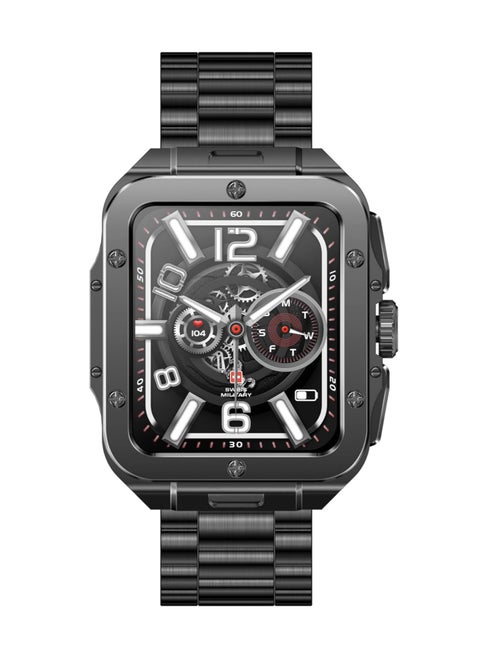 Swiss Military Alps 2 Smartwatch with Call Features, Music Playback, 1000 Songs Storage, IP67, Fitness & Health, Magnetic Charging, 7-12 Days Battery Life, iOS/Android Compatible - Gun Metal