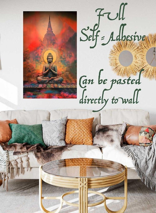 AtOdds - Lord Buddha Self-Adhesive Wall Sticker for Home Decor, Yoga Studio & Office | Meditating Buddha Vinyl Decal | Size: 40cm x 60cm (Design-2) - Image 4