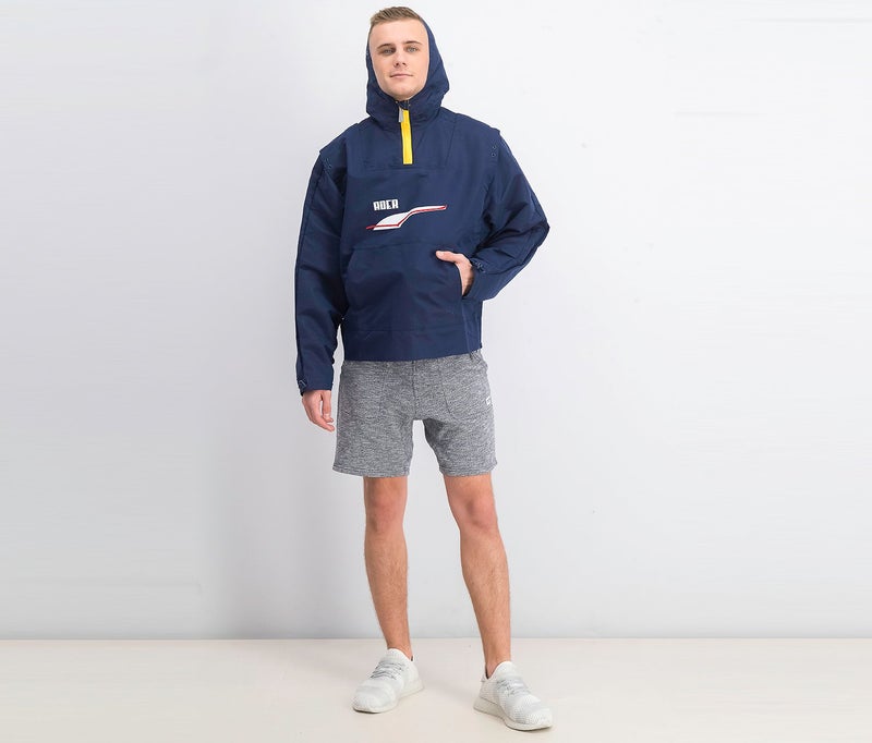 PUMA جاكيت واقي من الرياح بغطاء للرأس للرجال، معطف بحري - Image 2