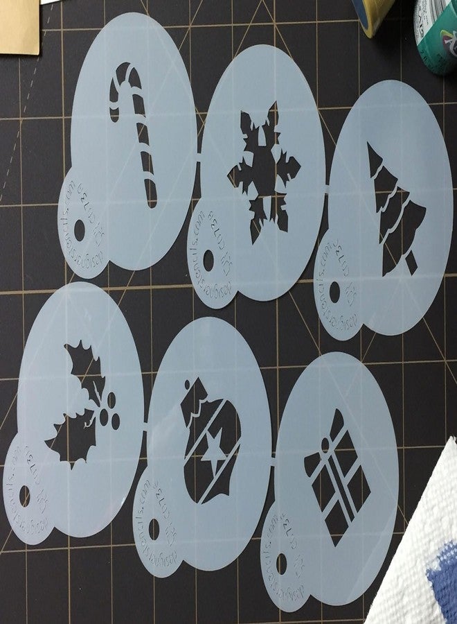 Designer Stencils Holiday Cupcake and Cookie Stencil Tops, Beige/semi-transparent, Fits 2" circle - Image 4