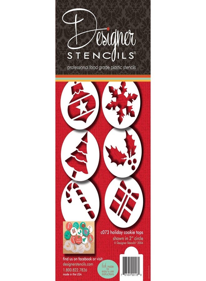Designer Stencils Holiday Cupcake and Cookie Stencil Tops, Beige/semi-transparent, Fits 2" circle - Image 1