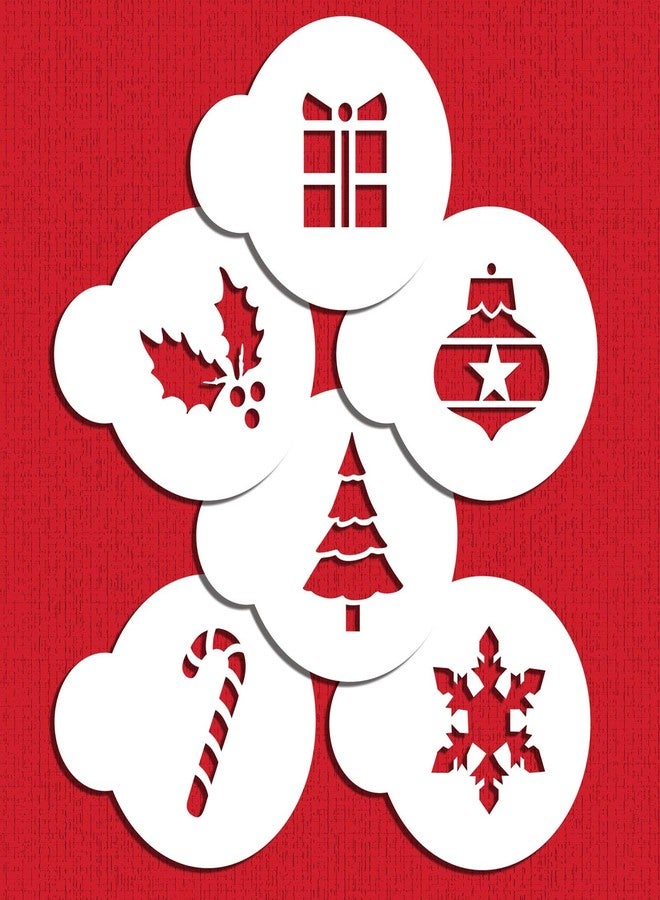 Designer Stencils Holiday Cupcake and Cookie Stencil Tops, Beige/semi-transparent, Fits 2" circle - Image 2