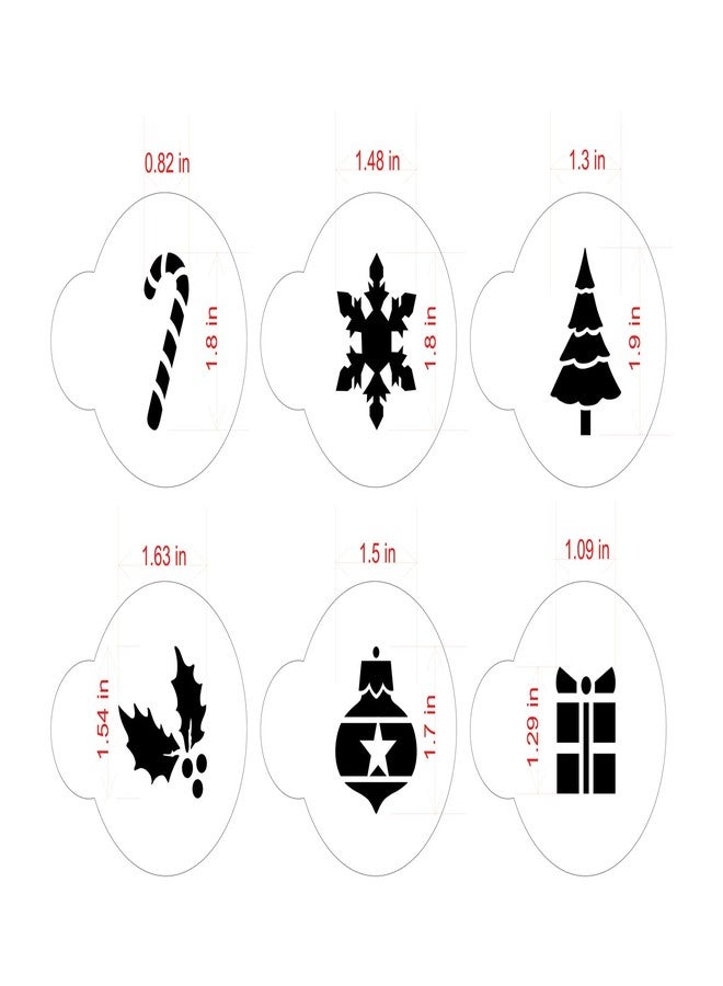 Designer Stencils Holiday Cupcake and Cookie Stencil Tops, Beige/semi-transparent, Fits 2" circle - Image 5