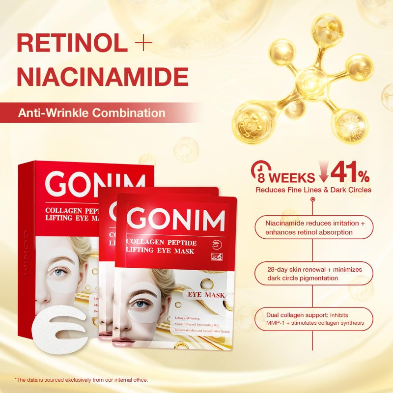 GONIM Under Eye Patches 360Â° Fit, Eye Mask with Collagen Peptide, Salmon DNA PDRN, Caffeine,Retinol & Niacinamide, PDRN Eye Patches for Puffy Eyes and Dark Circles, Gifts for Women, Hydrating 4 pairs - Image 2