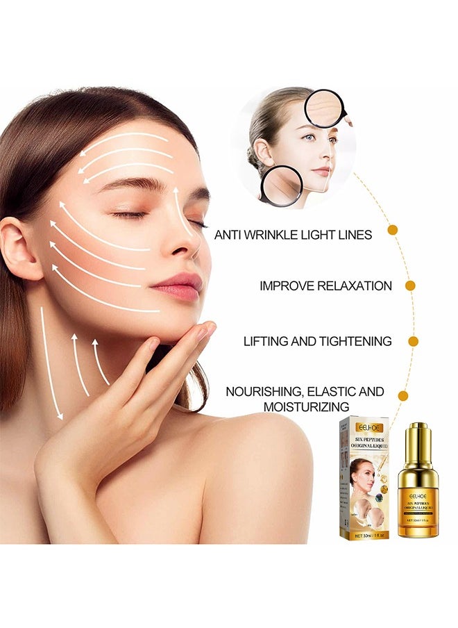 EELHOE - Six Peptides Original Liquid，Hexapeptide Facial Essence Anti-wrinkle Anti-aging Firming Moisturizing Serum Skin Care Pamper Your Skin Keep It Hydrated 30ml - Image 1
