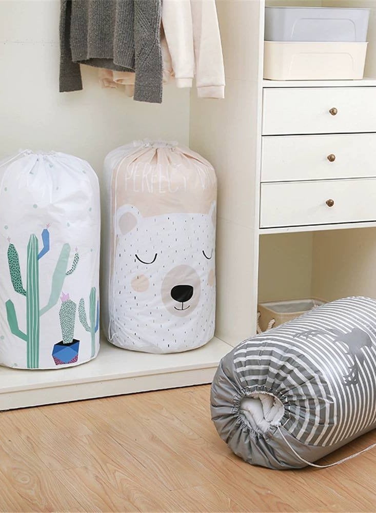 Large Round Foldable Storage Bag with Elastic Drawstring - Waterproof and Perfect for Storing Blankets and Quilts - multi shapes - Image 4