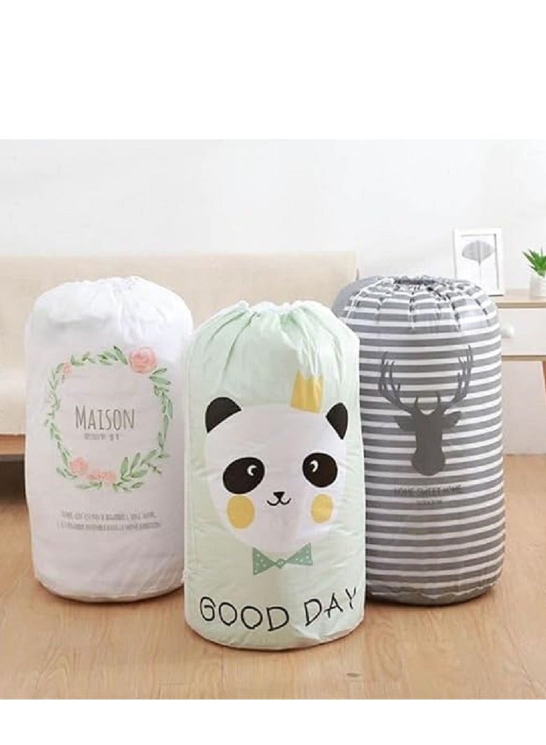 Large Round Foldable Storage Bag with Elastic Drawstring - Waterproof and Perfect for Storing Blankets and Quilts - multi shapes - Image 2