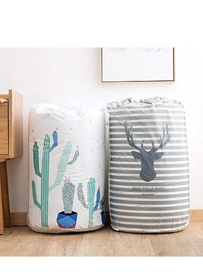 Large Round Foldable Storage Bag with Elastic Drawstring - Waterproof and Perfect for Storing Blankets and Quilts - multi shapes - Image 1