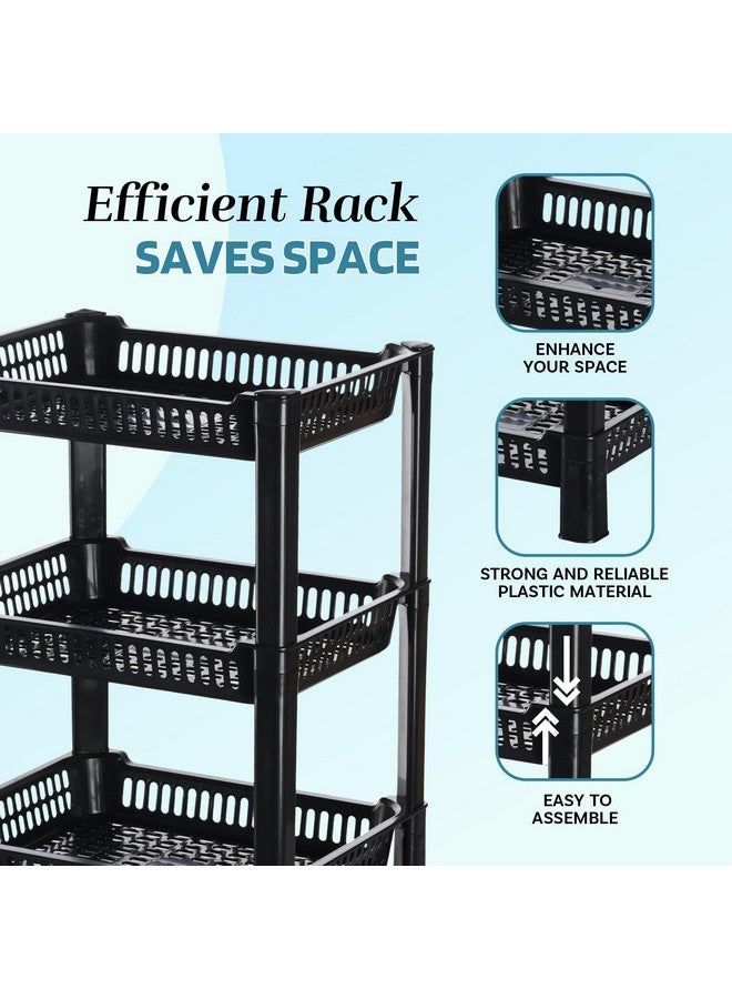 Kuber Industries 3-Layer Multipurpose Kitchen Organizer/Storage Rack | Onion Stand For Kitchen | Vessels & Vegetable Organiser | Black - Image 5