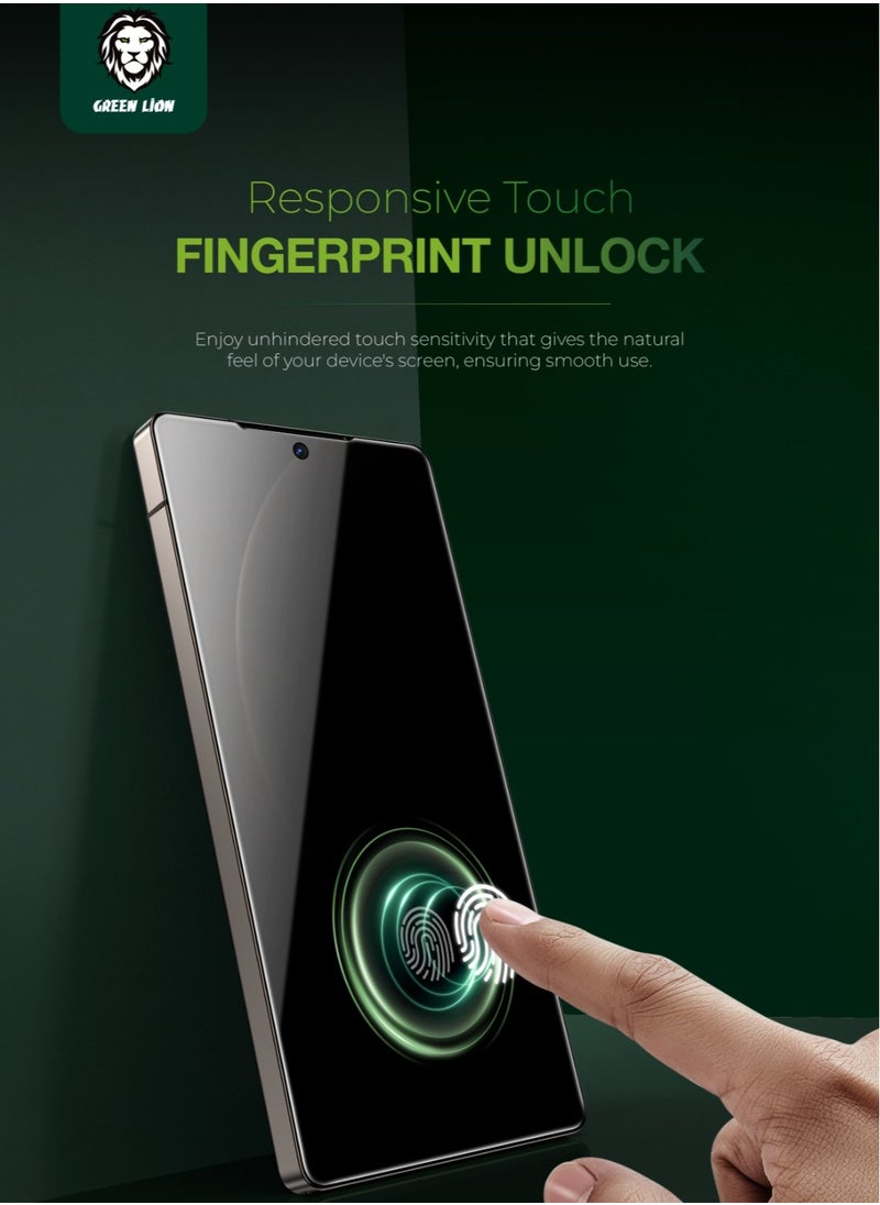 GREEN LION Samsung Galaxy S24 Ultra Privacy Glass Shield 9H /Screen Protector for Samsung Galaxy S24 Ultra/ Fingerprint Unlock / Bubble Free / Grease Resistance / High Durability / High Responsiveness - Black  - Image 4