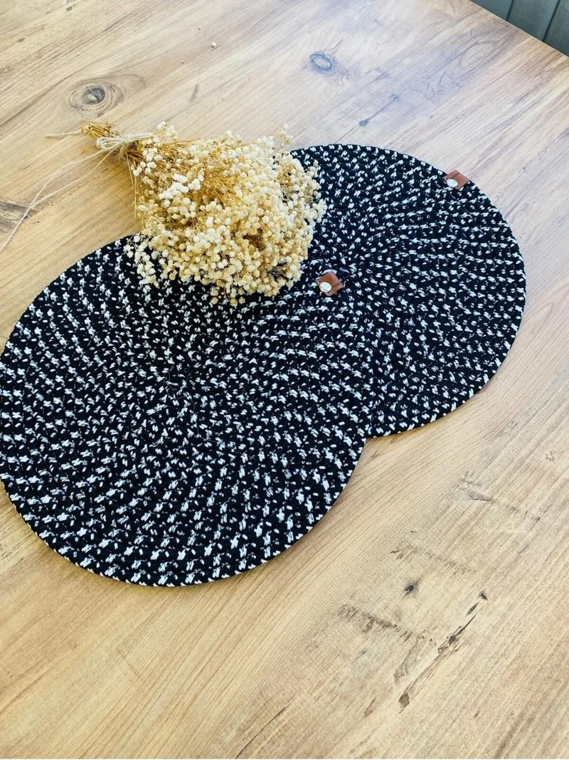 بدز ديري BDZ Leather Jute Wicker American Service Plate 2 Pieces