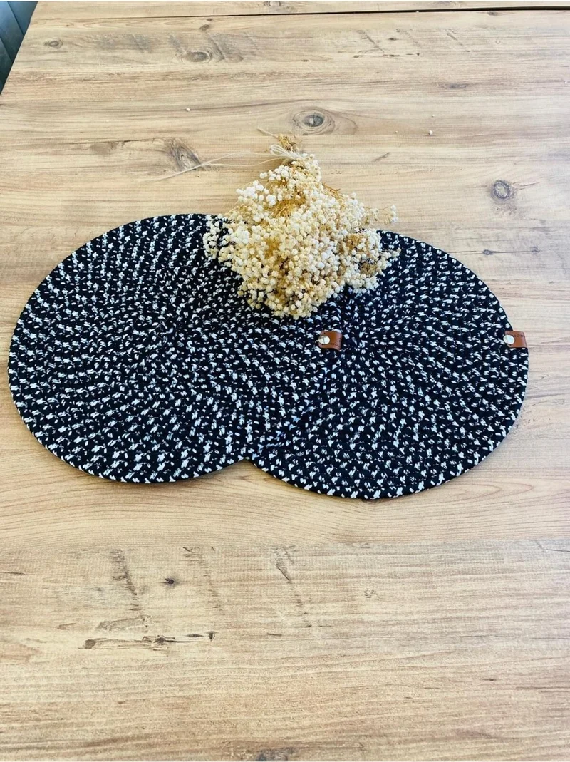 بدز ديري BDZ Leather Jute Wicker American Service Plate 2 Pieces