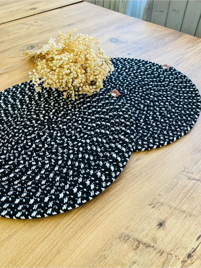 بدز ديري BDZ Leather Jute Wicker American Service Plate 2 Pieces