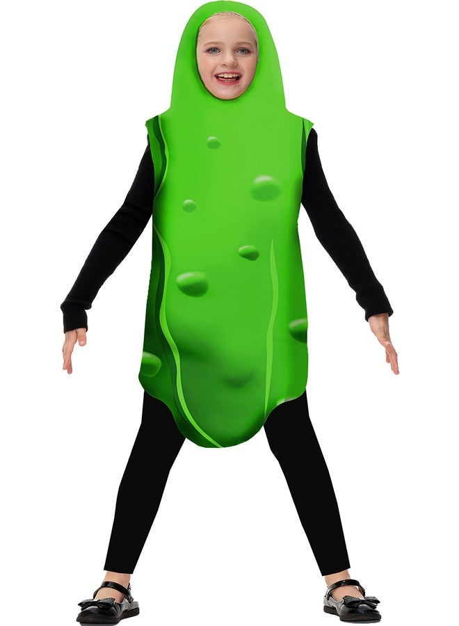 AOBUTE Halloween Pickle Costume Unisex Child Funny Fruit Cosplay Outfit Boys Girls Food Suit Green M - Image 1
