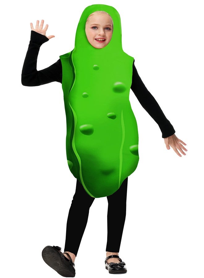 AOBUTE Halloween Pickle Costume Unisex Child Funny Fruit Cosplay Outfit Boys Girls Food Suit Green M - Image 2